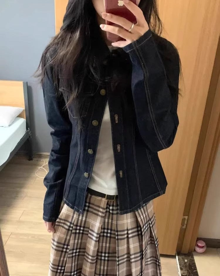 Washed Cropped Denim Jacket