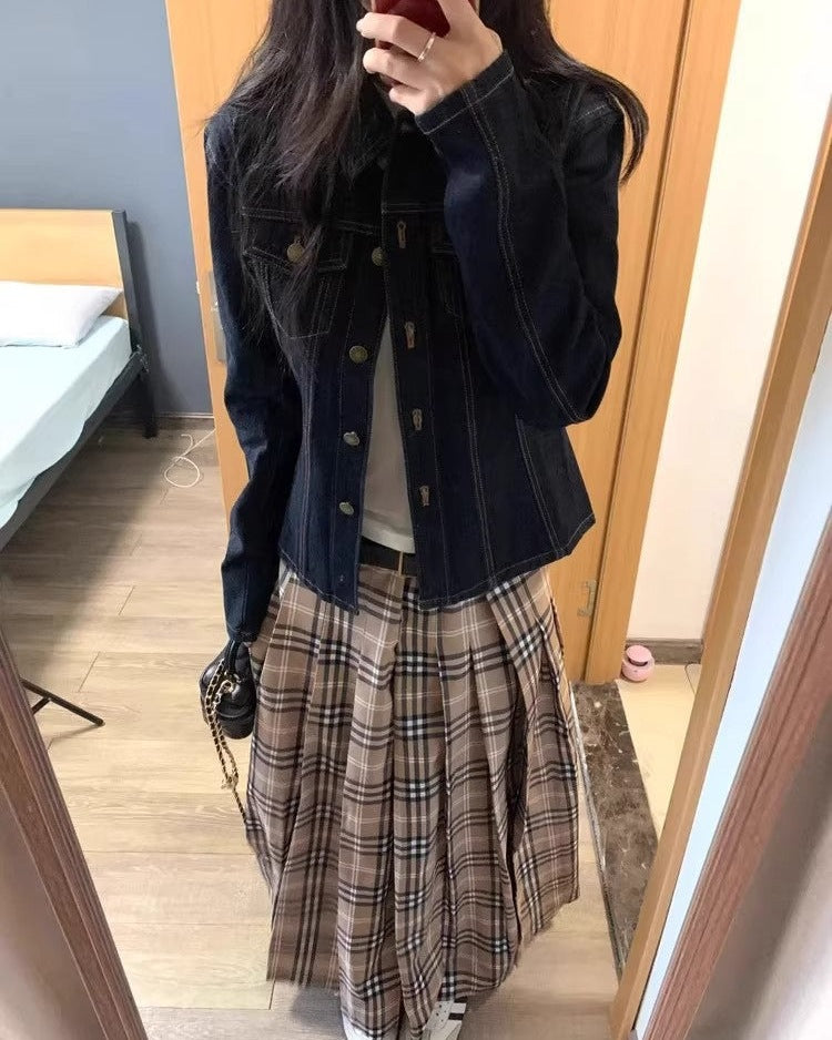 Washed Cropped Denim Jacket
