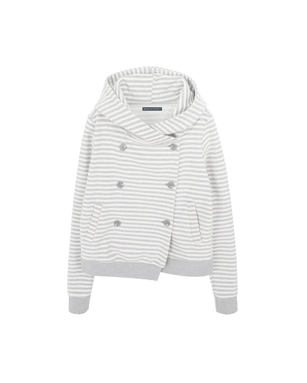 Striped Double Breasted Hooded Jacket