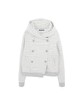 Striped Double Breasted Hooded Jacket