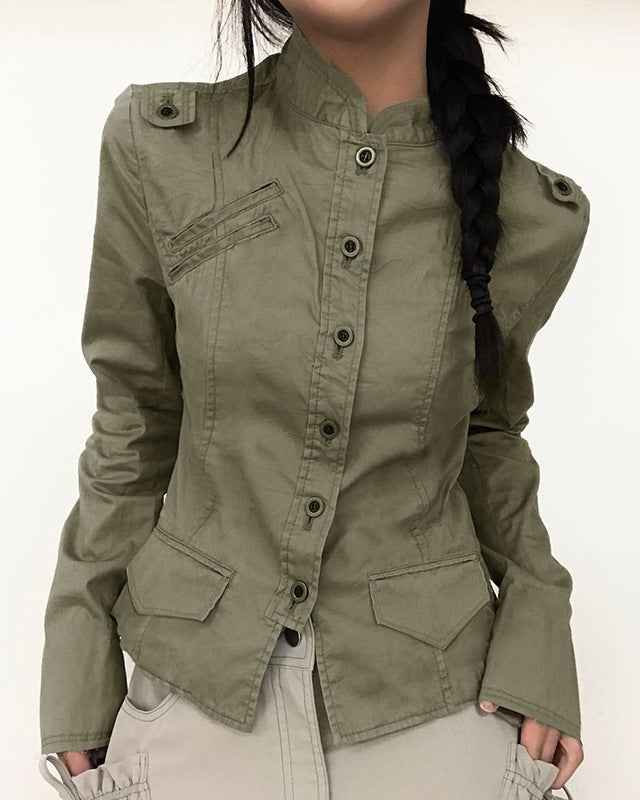 Utility Stand Collar Shirt Jacket