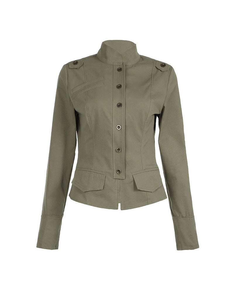Utility Stand Collar Shirt Jacket