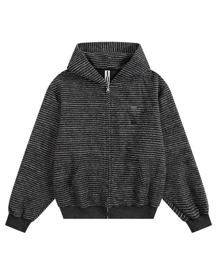 Striped knit hoodie