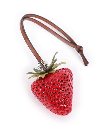 Red strawberry bag charm