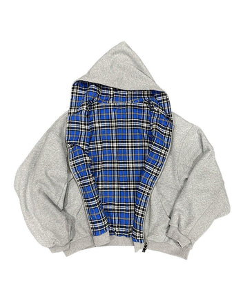Reversible plaid hoodie