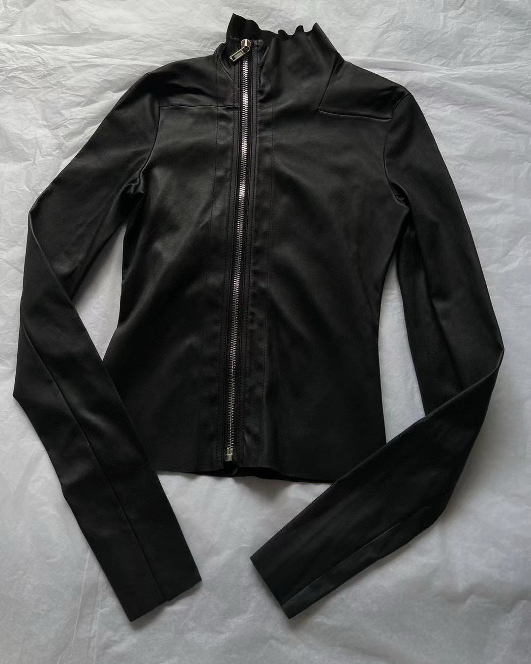 Black funnel neck jacket