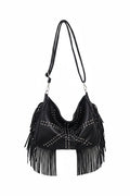 Studded Fringe Shoulder Bag