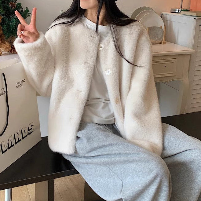 Mink coat white