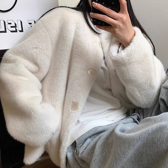 Mink coat white