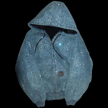 Rhinestone denim hoodie