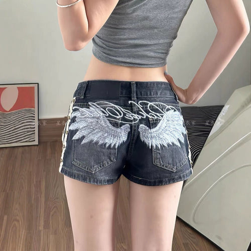 Angel Wings Denim Shorts