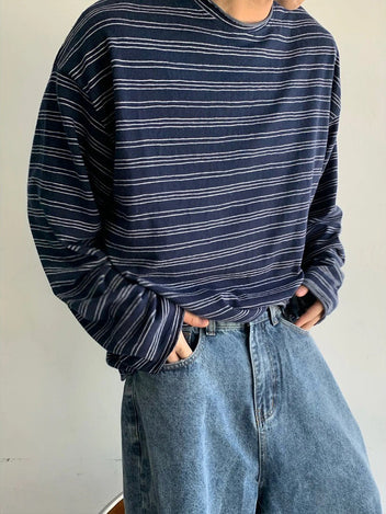 Striped boxy longsleeve top