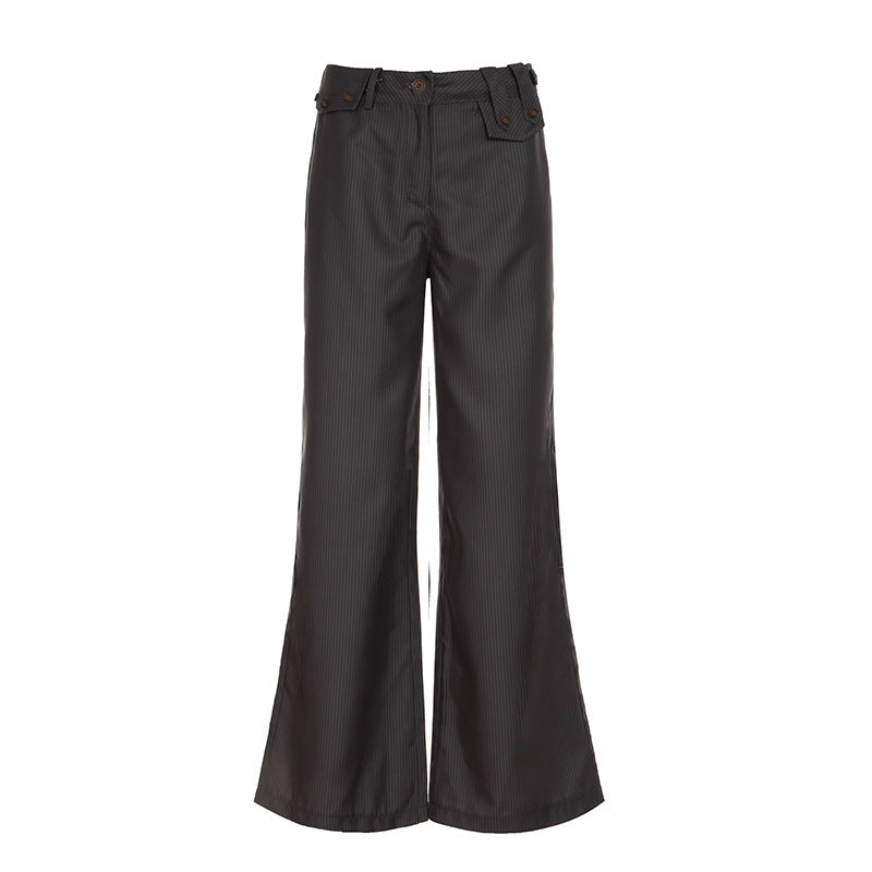 Low-Rise Pinstripe Trousers