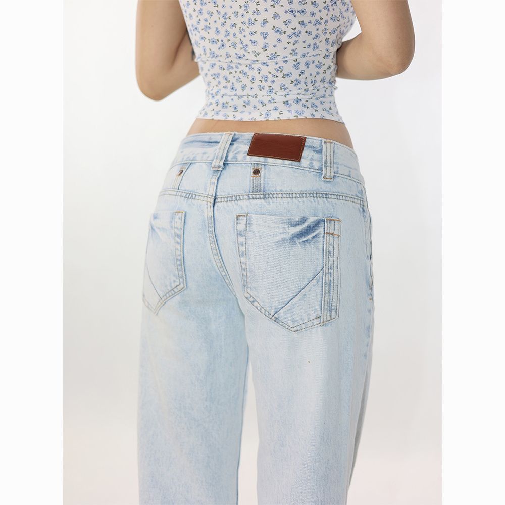 Ice Wash Low Rise Jeans