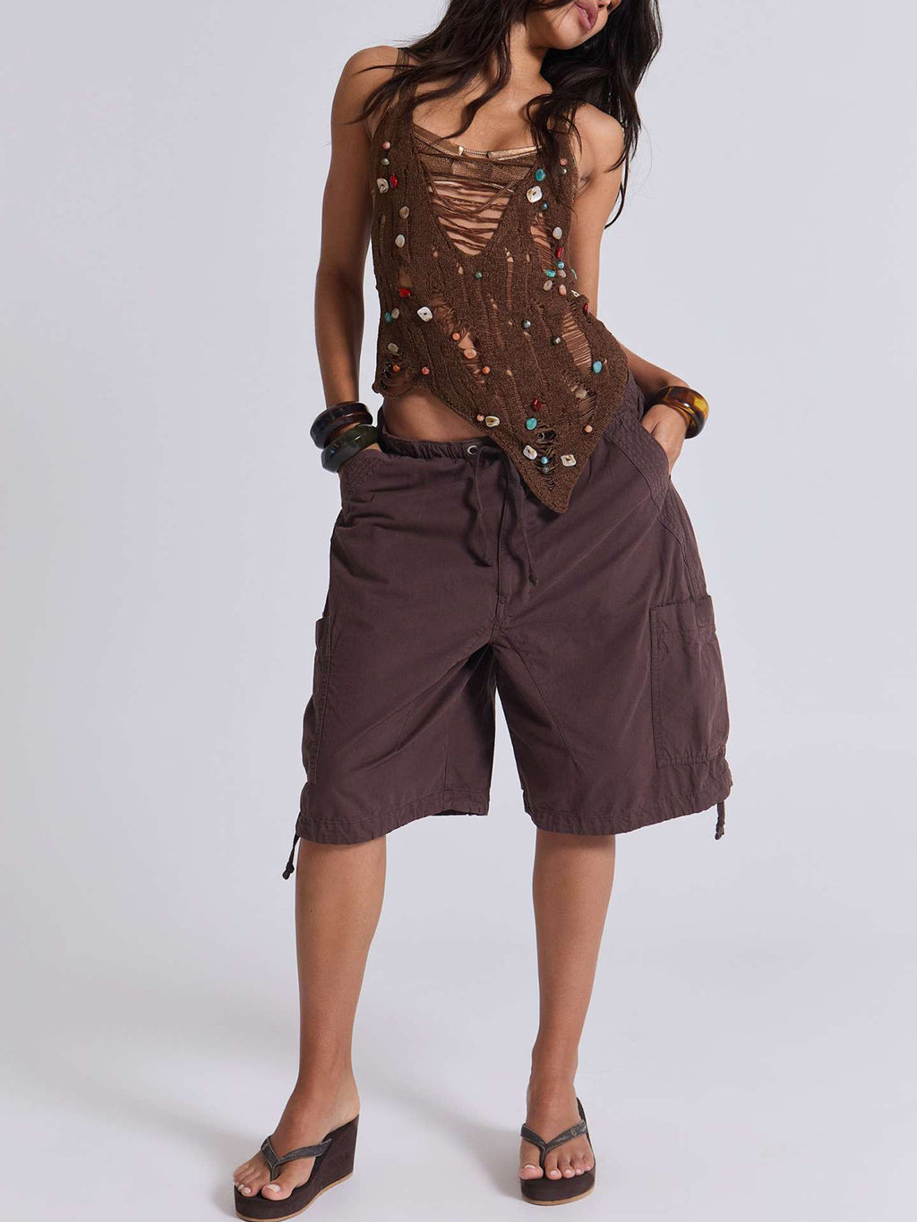 Drawstring Cargo Jorts