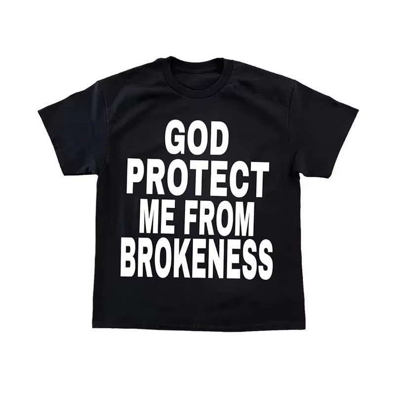 HarajukuTrendy-ShortEMOSleY2KPunkshirtLetterTCotton