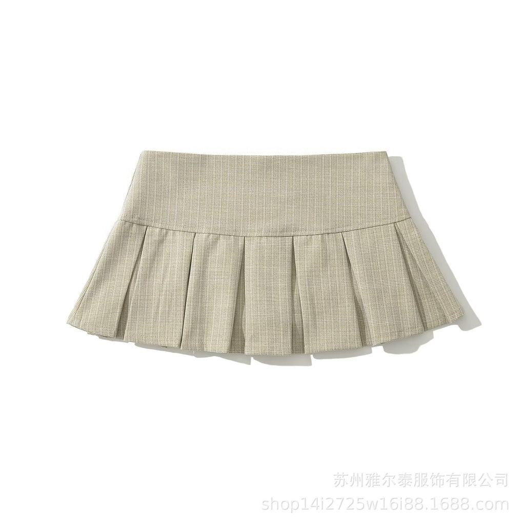 YALTEI Autumn New Women's Clothing European and American style French design fashion casual style versatile retro pleated skirt