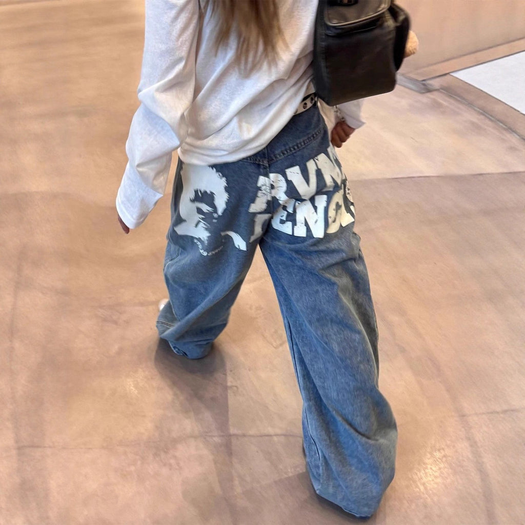 Graffiti Letter Baggy Jeans