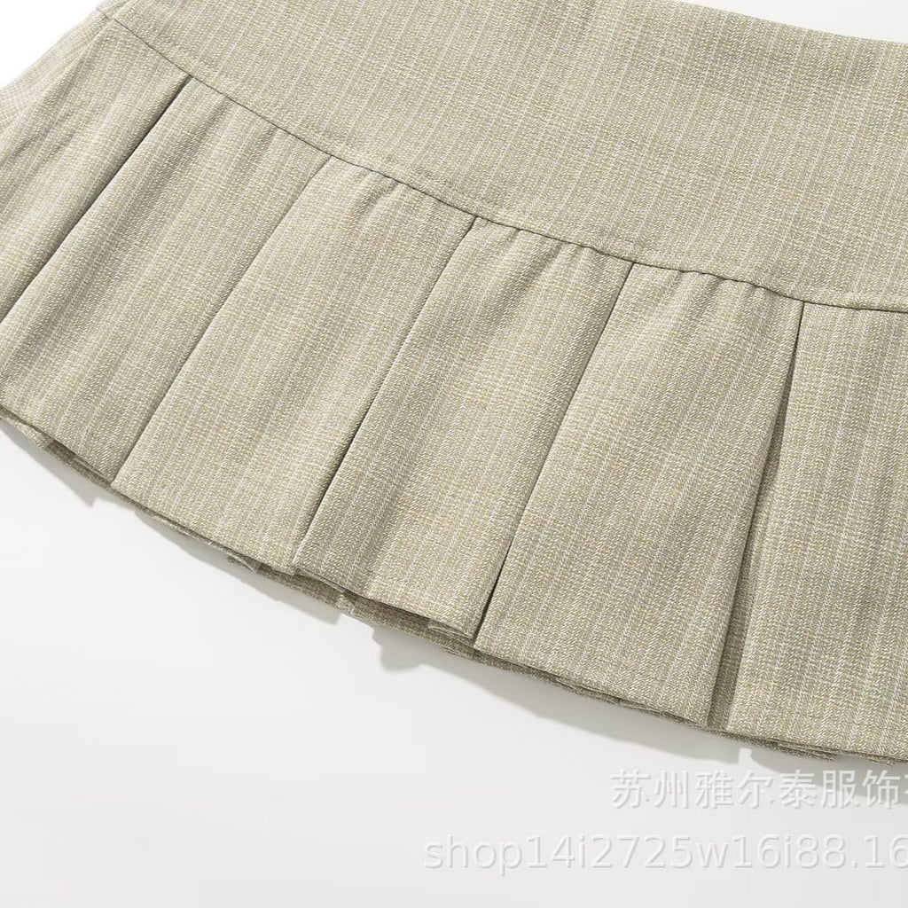 YALTEI Autumn New Women's Clothing European and American style French design fashion casual style versatile retro pleated skirt