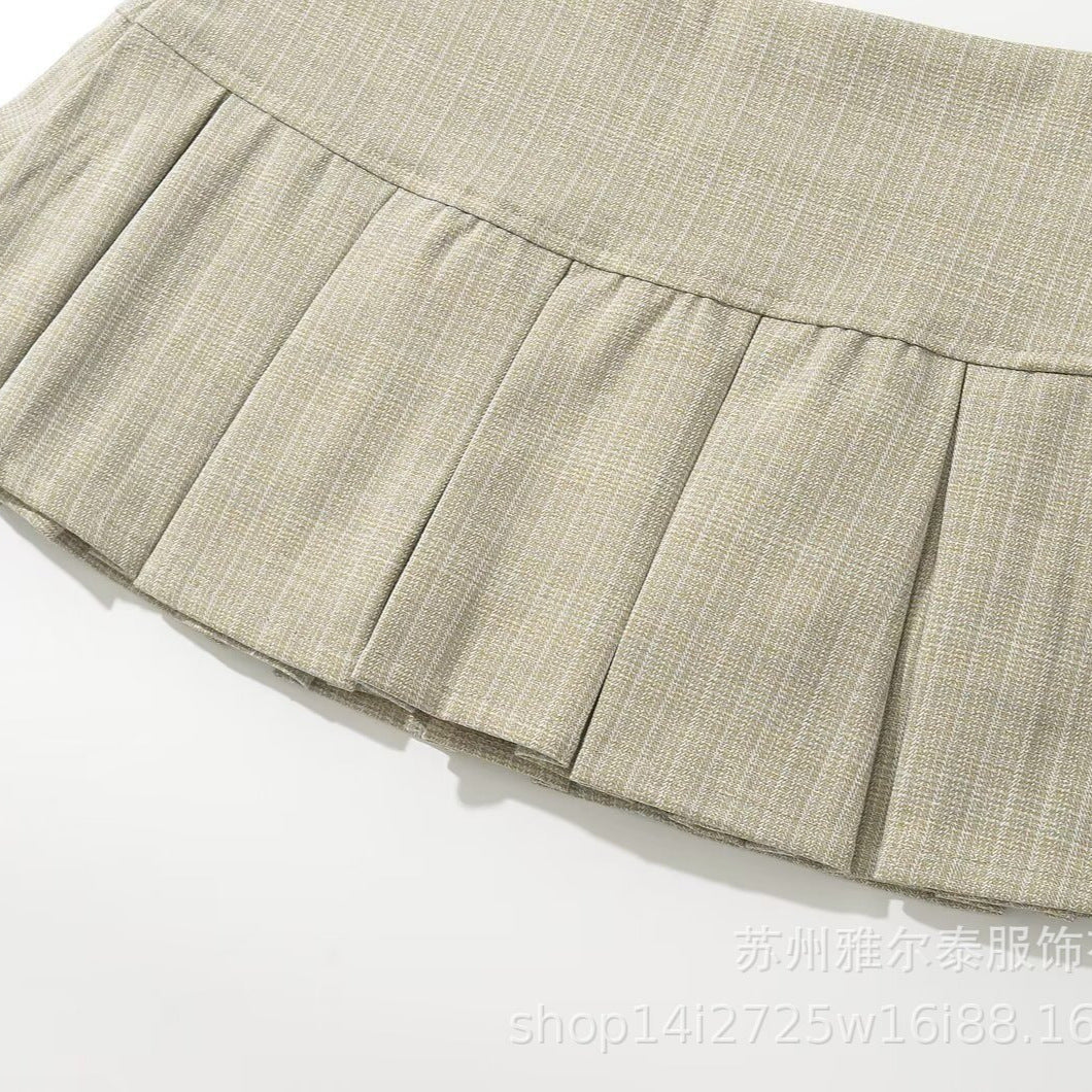 YALTEI Autumn New Women's Clothing European and American style French design fashion casual style versatile retro pleated skirt