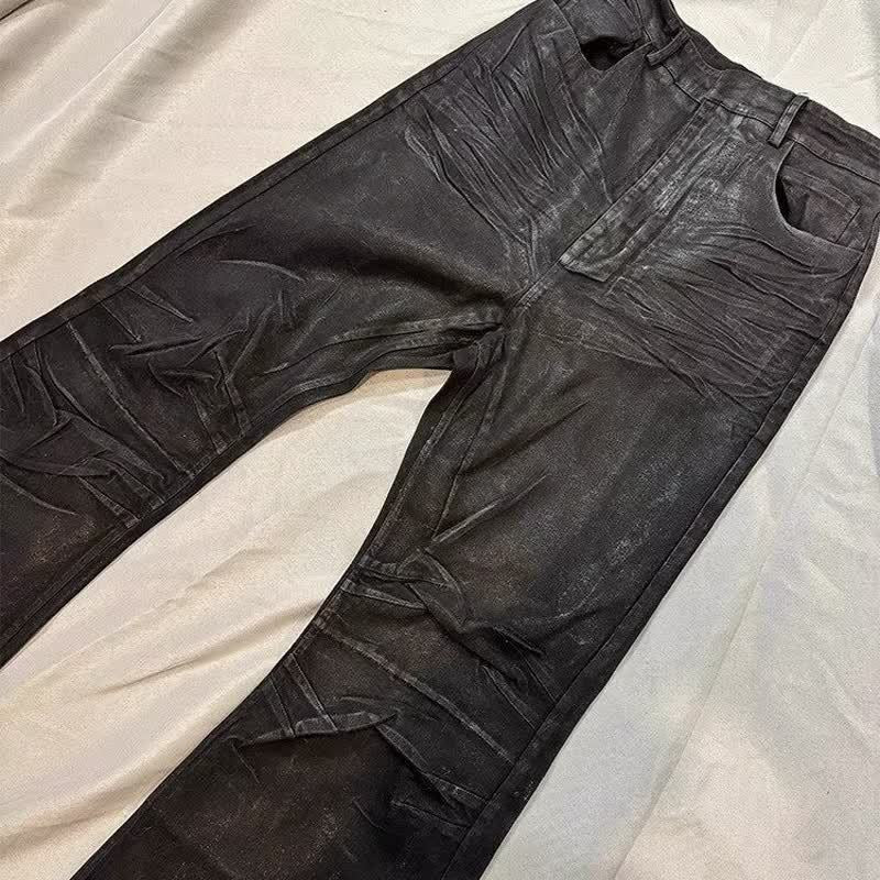 Waxed Flare Jeans