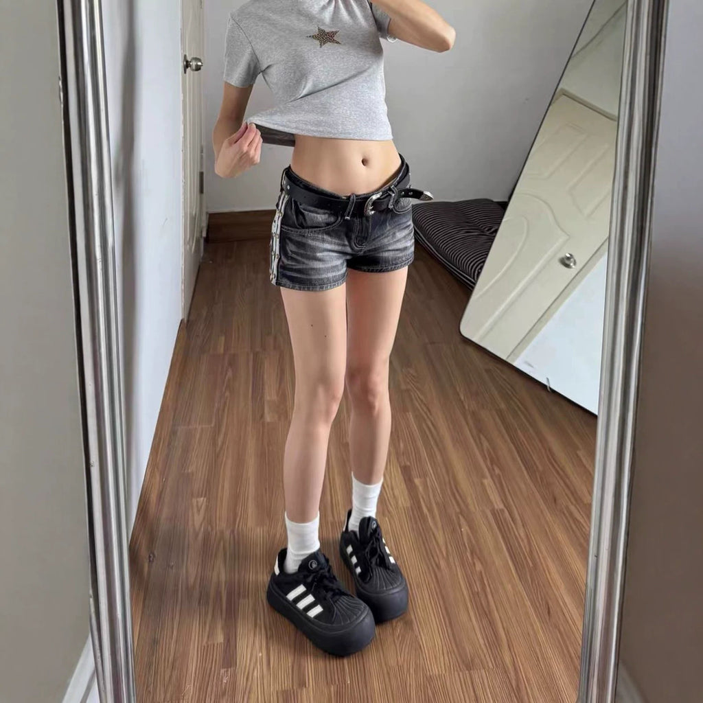 Angel Wings Denim Shorts