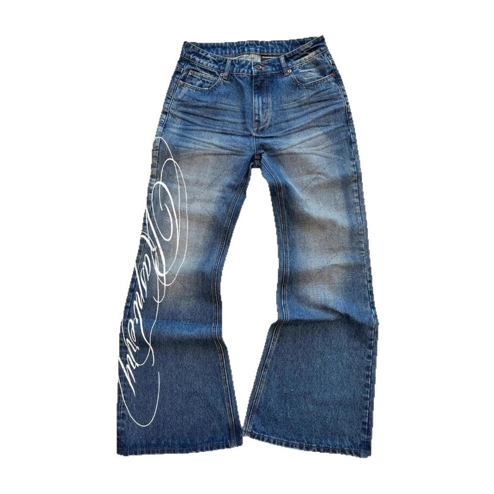 Script Flared Jeans