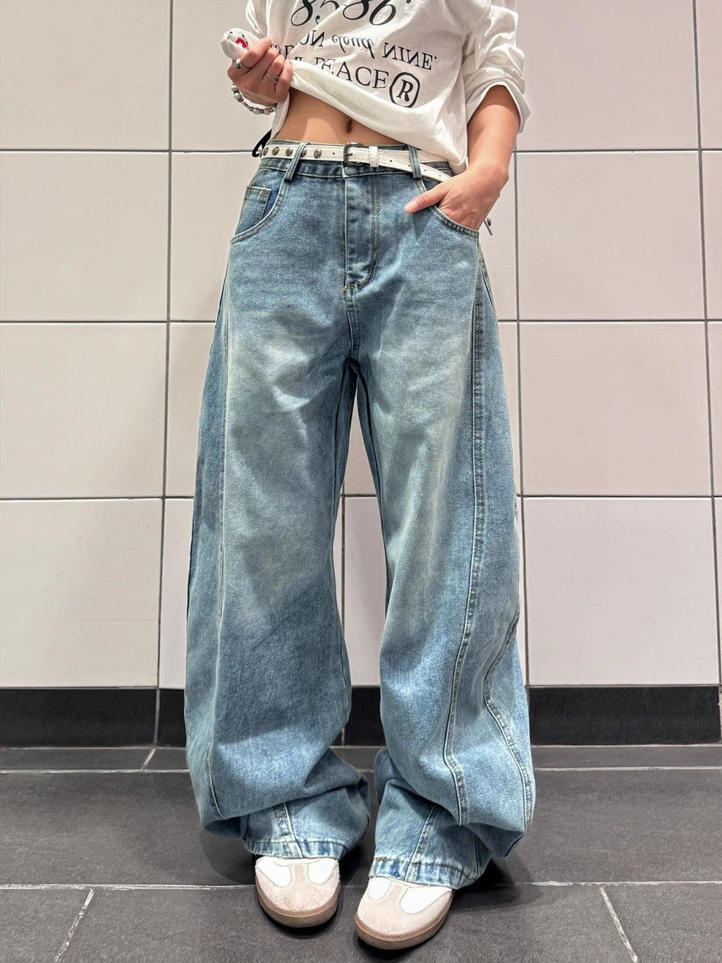 Graffiti Letter Baggy Jeans