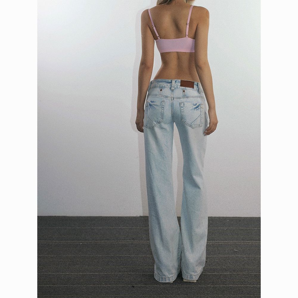 Ice Wash Low Rise Jeans