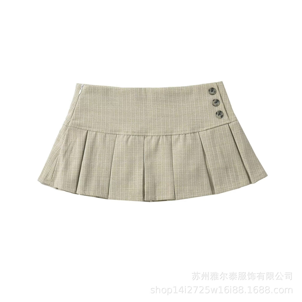 YALTEI Autumn New Women's Clothing European and American style French design fashion casual style versatile retro pleated skirt