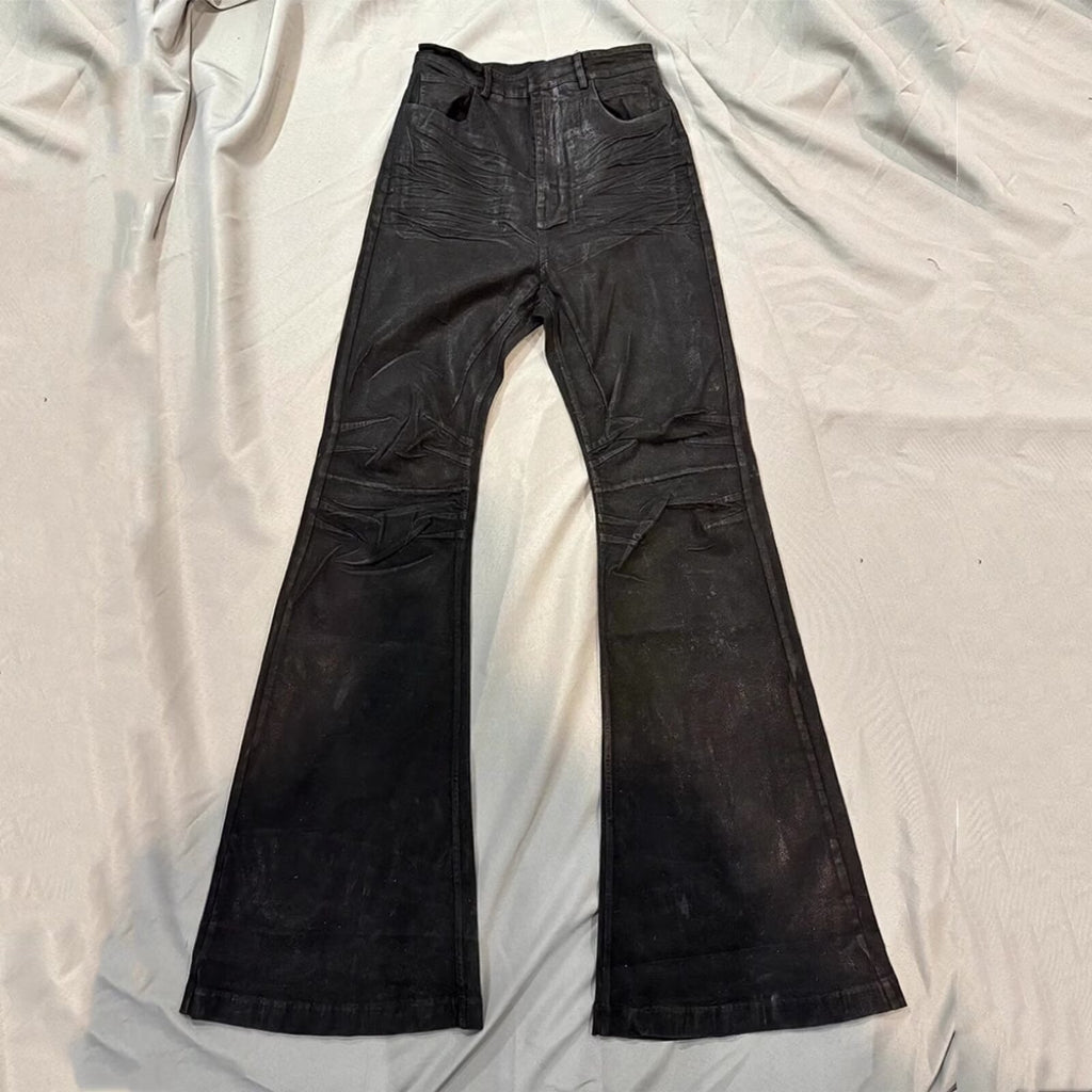 Waxed Flare Jeans