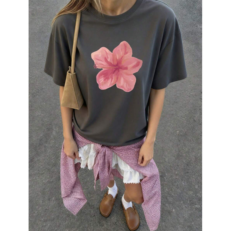 ''Blush Hibiscus'' Baby Tee