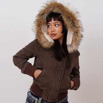 Fur cropped hood
