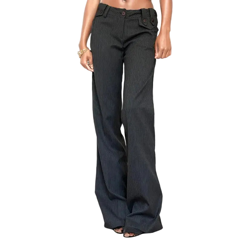Low-Rise Pinstripe Trousers