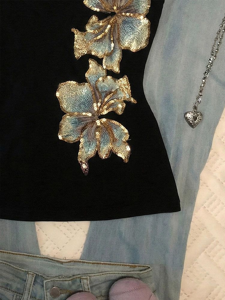 Sequin Flower Cami