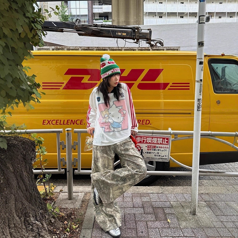 Embroidered Camo Pants