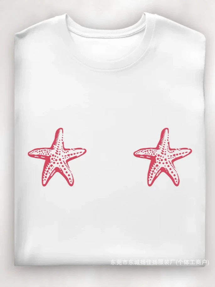 Red Starfish Baby Tee