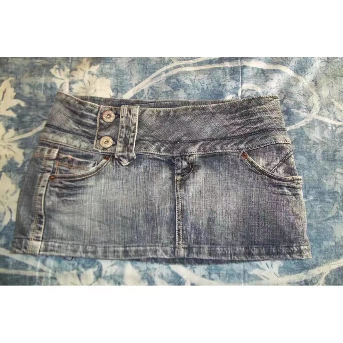 Washed Denim Micro Skirt