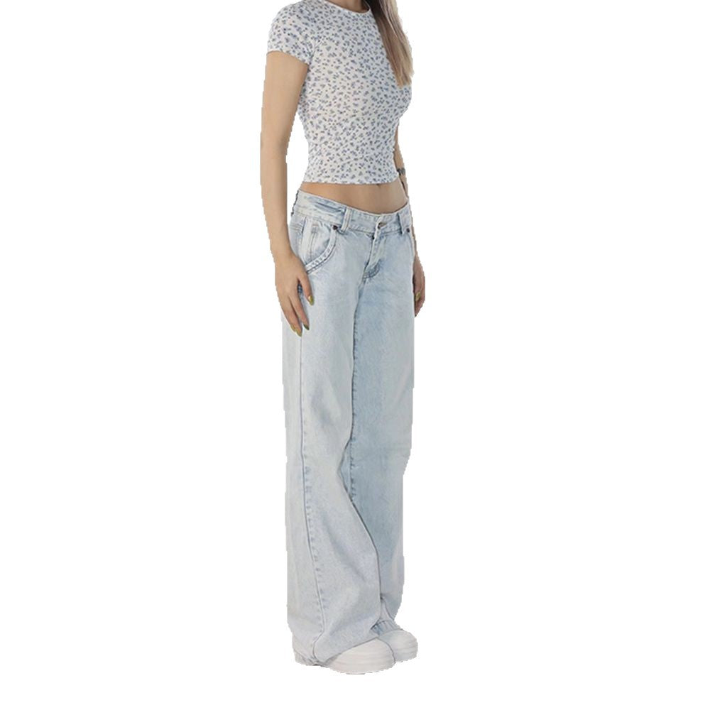 Ice Wash Low Rise Jeans