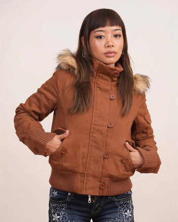 Fur cropped hood