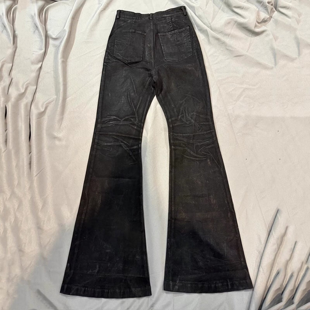 Waxed Flare Jeans