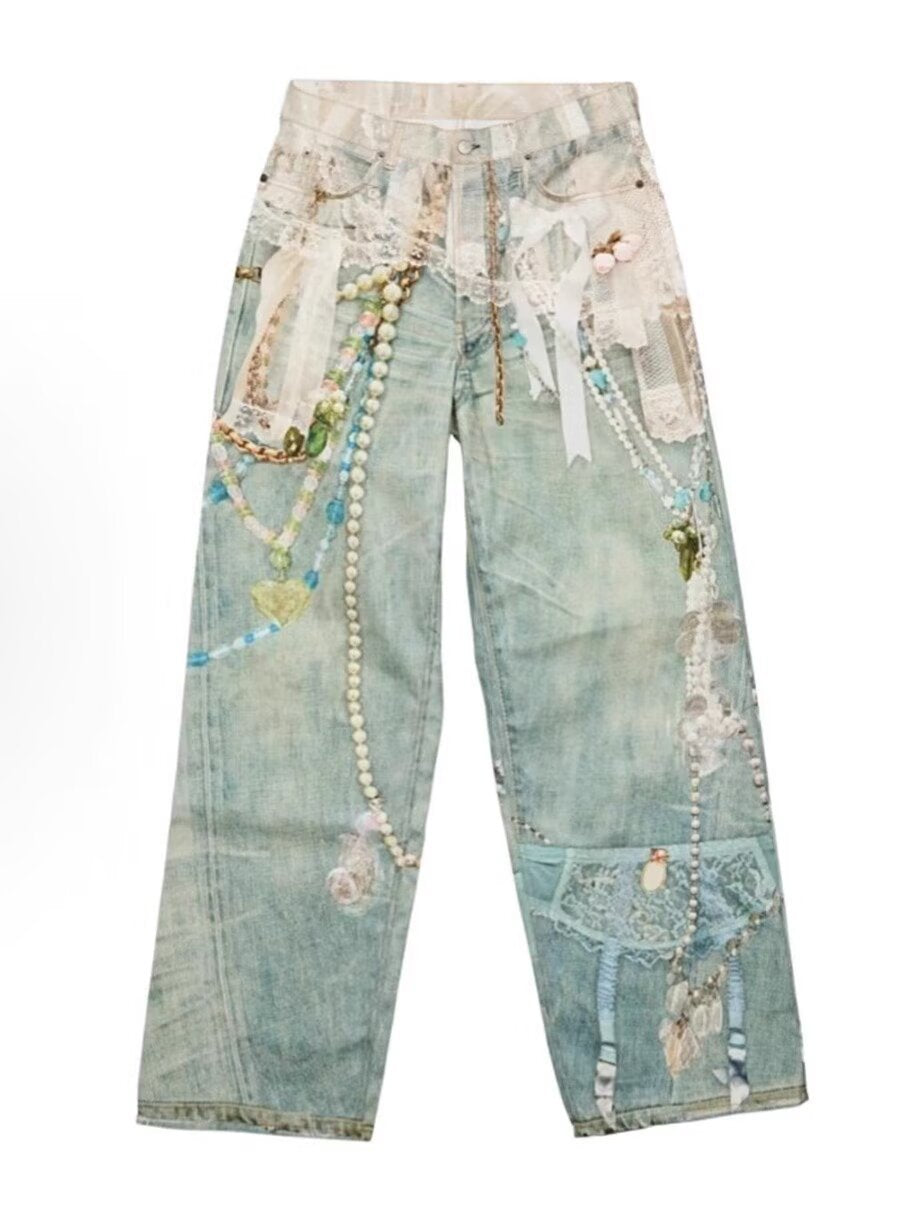 Pearl & Lace Baggy Jeans