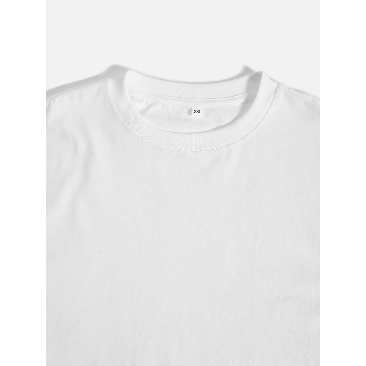 Ronde hals van het witte vintage T-shirt