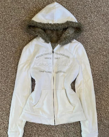 White white fur vest