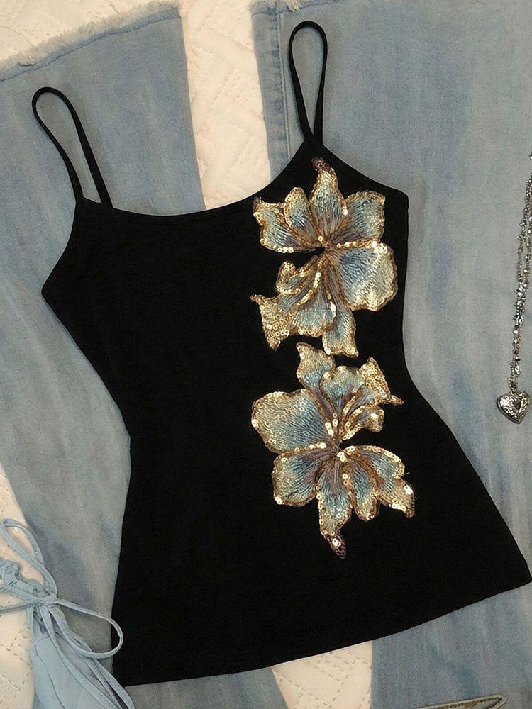Sequin Flower Cami