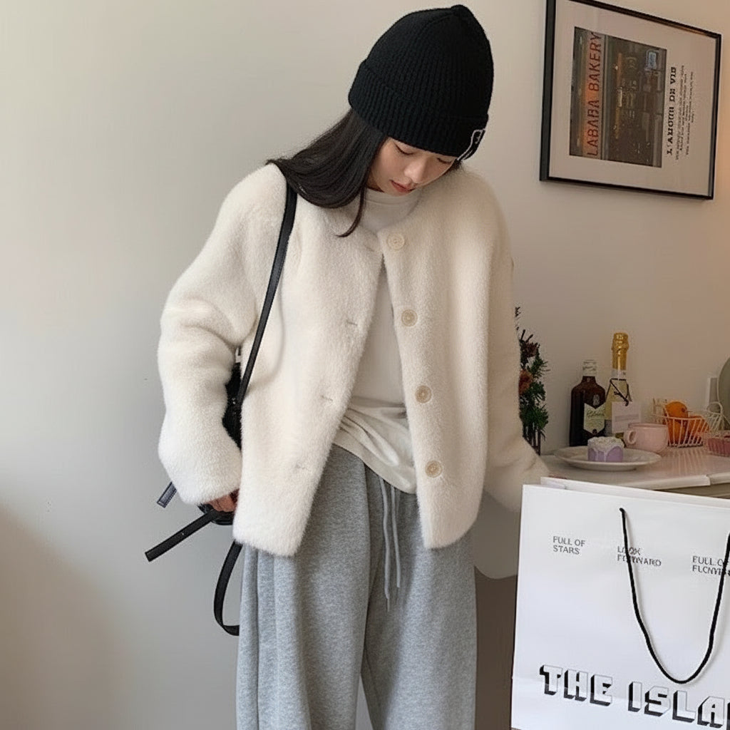 Mink coat white