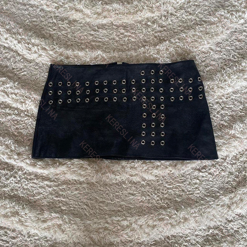 Eyelet Punk Mini Skirt