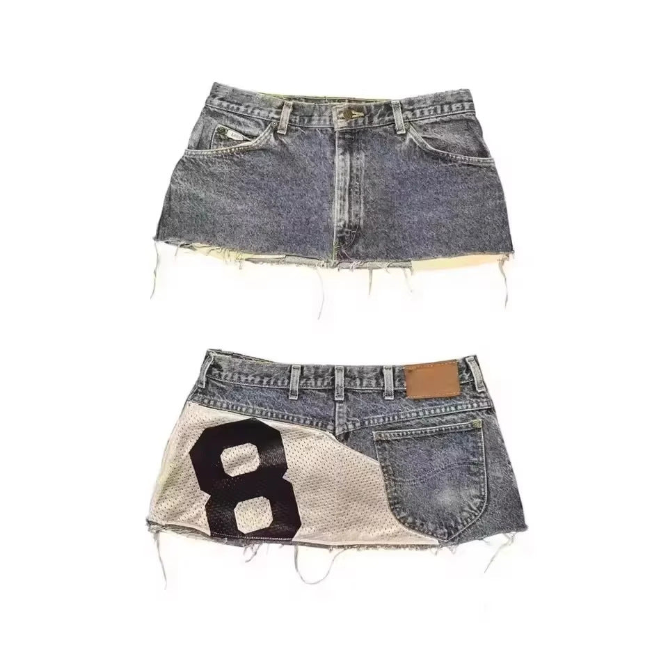 Varsity Number Denim Mini Skirt