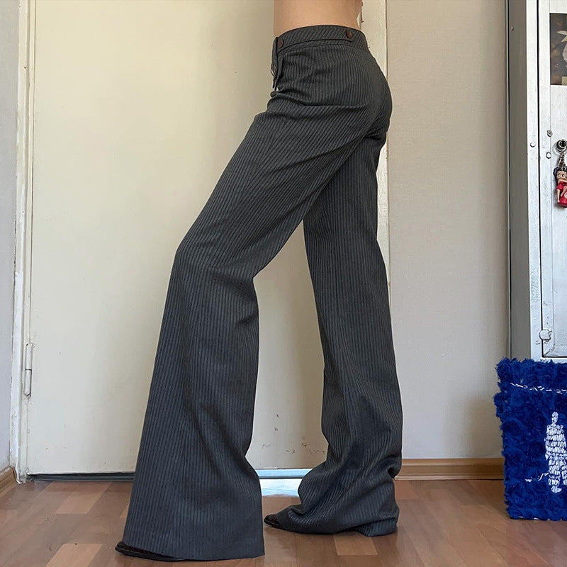 Low-Rise Pinstripe Trousers