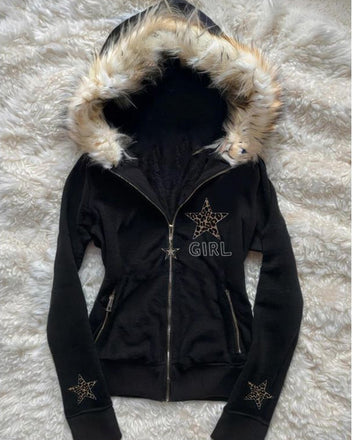 Leopard print star hood